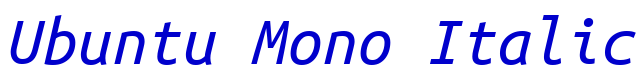 Ubuntu Mono Italic font